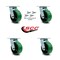 Service Caster 5 Inch Green Poly on Cast Iron Caster Set with Roller Bearing and Swivel Lock SCC-30CS520-PUR-GB-BSL-4 - alternate 3